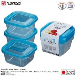 Bộ 3 hộp thực phẩm Nakaya 300ml - Nắp xanh_A