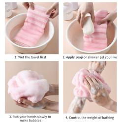 Khăn tắm kì lưng Yokozuna Pururun 20x95cm - Hồng_4