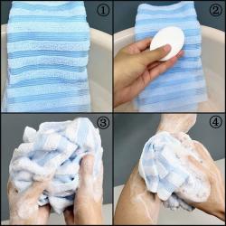 Khăn tắm kì lưng Yokozuna Pururun 20x95cm - Xanh dương_6