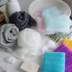 Khăn tắm tạo bọt mềm mại Awayuki - Xanh nhạt_3