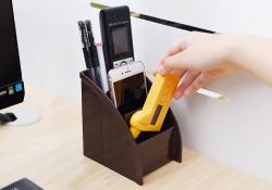 Khay đựng điều khiển/ remote 3 ngăn Yamada - Màu nâu_4