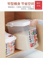 Thùng gạo có bánh xe, kèm cốc đong Inomata 10kg_5