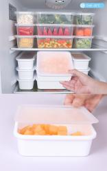 Hộp bảo quản thực phẩm vuông Nakaya 930ml - trắng trong_6