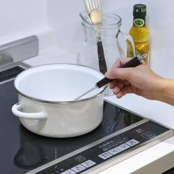 Nồi tráng men nắp kính Pearl Metal Amulet Ø18cm - Trắng_5