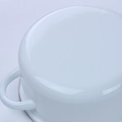 Nồi tráng men nắp kính Pearl Metal Amulet Ø18cm - Trắng_9