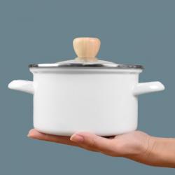 Nồi tráng men nắp kính Pearl Metal Amulet Ø18cm - Trắng_11