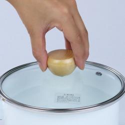 Nồi tráng men nắp kính Pearl Metal Curry Chef Ø20cm- Trắng_10