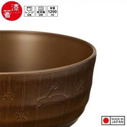 Bát nhựa vân gỗ thỏ mộng Yume Usagi 400ml_4