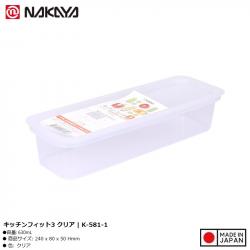 Hộp bảo quản đũa thìa cỡ nhỏ Nakaya 530ml - trắng trong_A