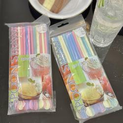 Set 40 chiếc ống hút có đầu khuấy Elexible Straw Ø6x210mm_6