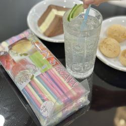 Set 40 chiếc ống hút có đầu khuấy Elexible Straw Ø6x210mm_7
