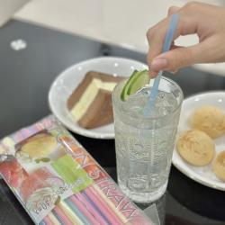 Set 40 chiếc ống hút có đầu khuấy Elexible Straw Ø6x210mm_4