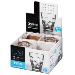 Bộ 04 cốc thủy tinh cao cấp chịu nhiệt họa tiết tròn Lush 240ml_7