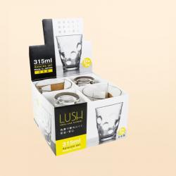 Bộ 04 cốc thủy tinh cao cấp chịu nhiệt họa tiết tròn Lush 315ml_4