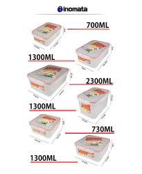 Hộp đựng thực phẩm vuông Inomata 1.3L_7