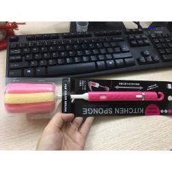 Dụng cụ cọ rửa bình nước cán dài Kokubo - Màu hồng_6