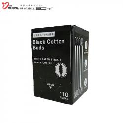 Hộp 110 tăm bông kháng khuẩn than hoạt tính Sanritsu- Black_A