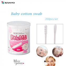 Hộp 200 tăm bông siêu mềm kháng khuẩn cho bé Sanyo Bale_2