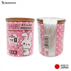 Hộp 250 tăm bông kháng khuẩn hình thỏ cho bé Sanyo_5