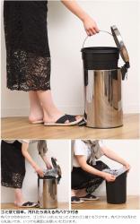 Thùng rác inox chân đạp Pearl Life Charis II Pale 12L_6