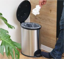 Thùng rác inox chân đạp Pearl Life Slim Pedal Pale 12L_3