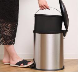 Thùng rác inox chân đạp Pearl Life Slim Pedal Pale 12L_5