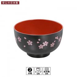 Bát nhựa tròn họa tiết hoa anh đào (Ø11×6.5cm)-bát đen_8