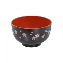 Bát nhựa tròn họa tiết hoa anh đào (Ø11×6.5cm)-bát đen_2