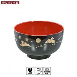 Bát nhựa tròn họa tiết thỏ & trăng (Ø11×6.5cm)_5