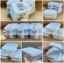Set 02 hộp thực phẩm nắp mềm Fit in Pack 600ml - Xanh mint_8