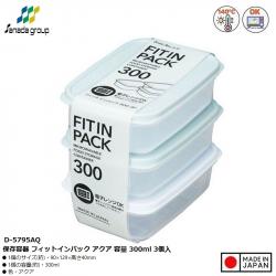 Set 03 hộp thực phẩm nắp mềm Fit in Pack 300ml - Xanh mint_A