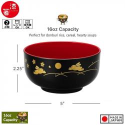 Bát nhựa tròn họa tiết thỏ & trăng (Ø11×6.5cm)_3