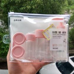 Bộ chiết mỹ phẩm du lịch Beiyin 6 món - Màu hồng_A