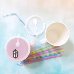 Cốc nhựa có nắp mềm Yamada G&B 300ml - Màu trắng_4