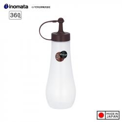 Chai đựng nước sốt Inomata Enough 360ml (L) - Nắp Nâu_A