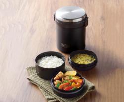 Hộp cơm giữ nhiệt Pearl Metal Home Label 1500 - Black_5