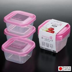 Bộ 3 hộp thực phẩm Nakaya 300ml - Nắp hồng_2