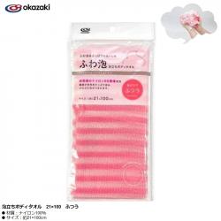 Khăn tắm tạo bọt mịn Okazaki Medium 21x100cm_A