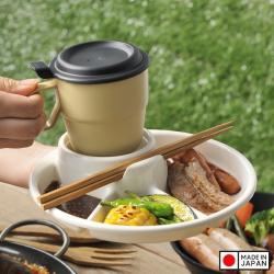 Cốc uống nước có nắp Inomata 360ml - Màu be_4