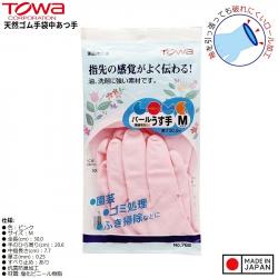 Găng tay cao su tự nhiên Towa size M - Màu hồng_A