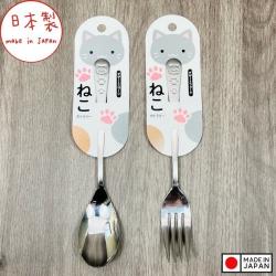 Thìa inox tráng miệng hình mèo Echo Metal 18cm_2