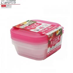 Set 3 hộp thực phẩm Nakaya Home Pack 380ml - Nắp hồng_2