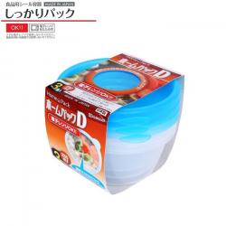 Bộ 3 hộp thực phẩm tròn Nakaya Home Pack 250ml - Nắp xanh_A