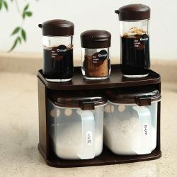 Bộ hộp gia vị kèm thìa 720ml - Màu nâu_3