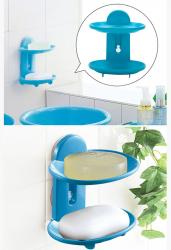 Giá đựng xà bông 2 tầng Ag+ Jabu - Màu xanh_6