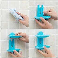 Giá đựng xà bông 2 tầng Ag+ Jabu - Màu xanh_4