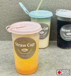 Cốc uống nước có lỗ cắm ống hút Straw Cup 500ml (màu trắng)_7