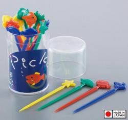 Hộp 20 tăm xiên trái cây hình cá biển Pick_10