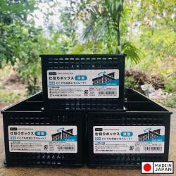 Rổ chữ nhật đựng đồ 03 ngăn, vách rời size XL-màu đen_2