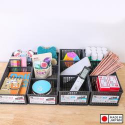 Rổ chữ nhật đựng đồ 03 ngăn, vách rời size XL-màu đen_5